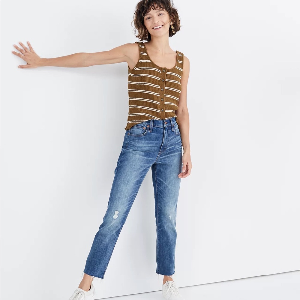 Madewell High Rise Slim Boyjean Raw Hemmed Edition